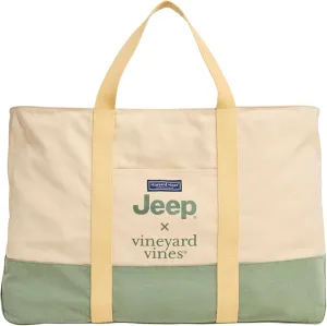 vineyard vines Jeep24-Large Washed Tote-Icon, New Wheat