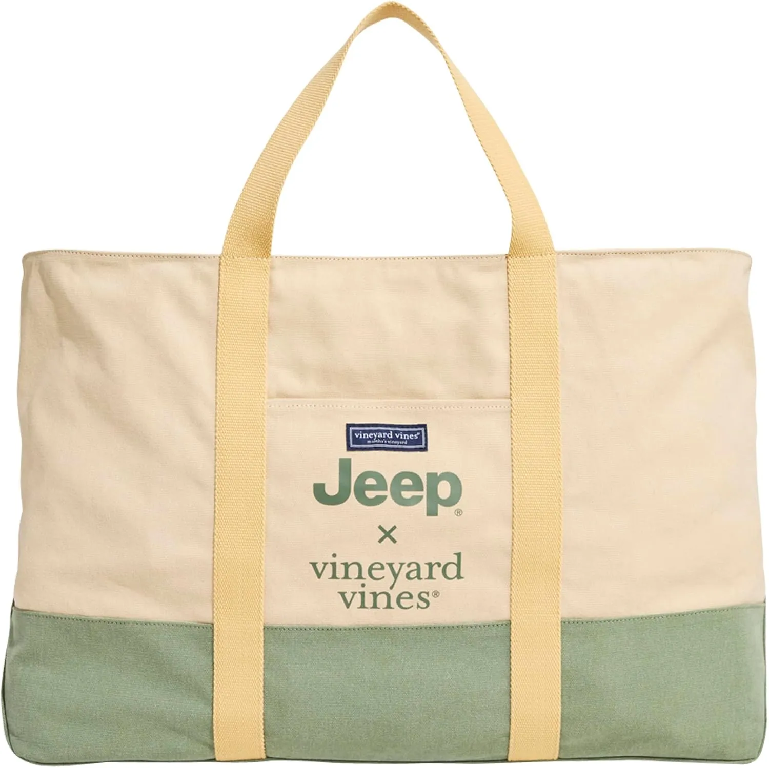 vineyard vines Jeep24-Large Washed Tote-Icon, New Wheat