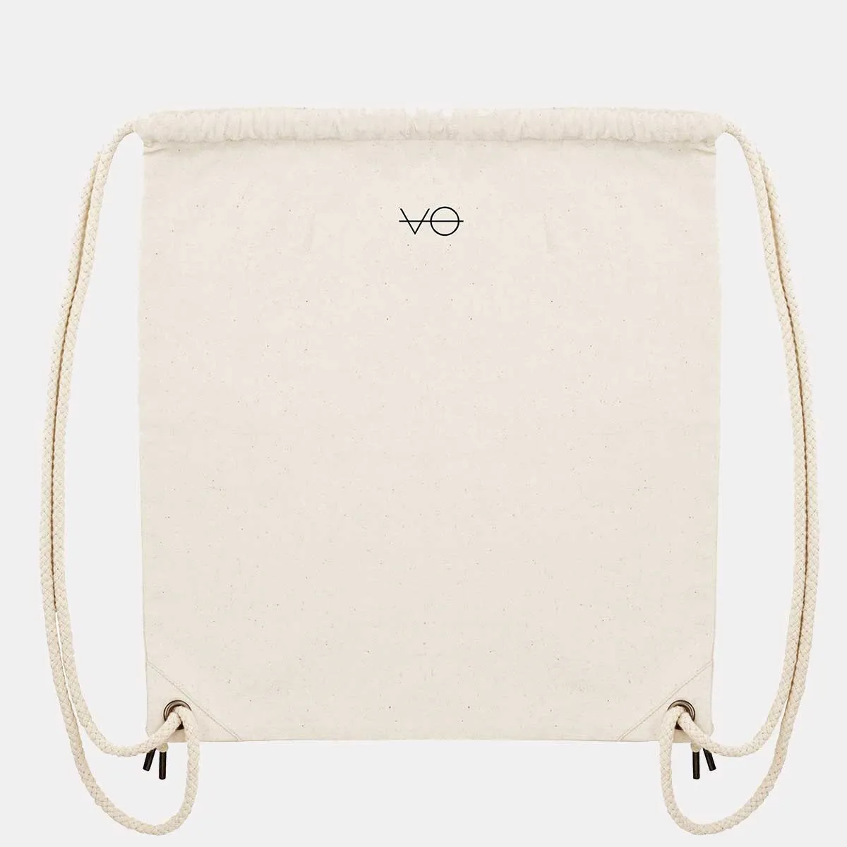 VO Embroidered Organic Drawstring Bag, Vegan Gift