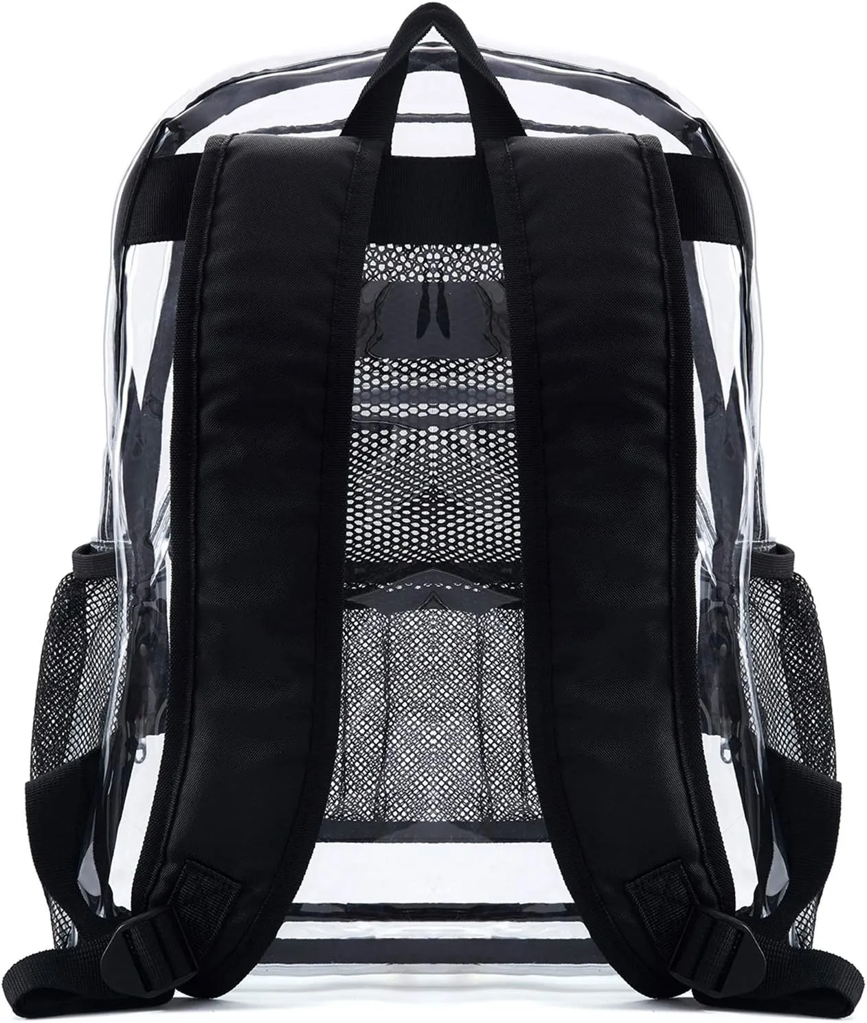 Vorspack Clear Backpack Heavy Duty PVC Transparent Backpack with Reinforced Strap for College Workplace - Grey