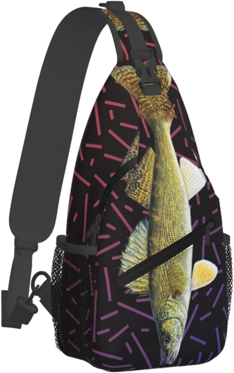 Waleye Crossbody Backpack For Men Women Sling Shoulder Dachshunds Dog Chest Bag Lightweight One Strap Multipurpose Travel Hiking Daypack
