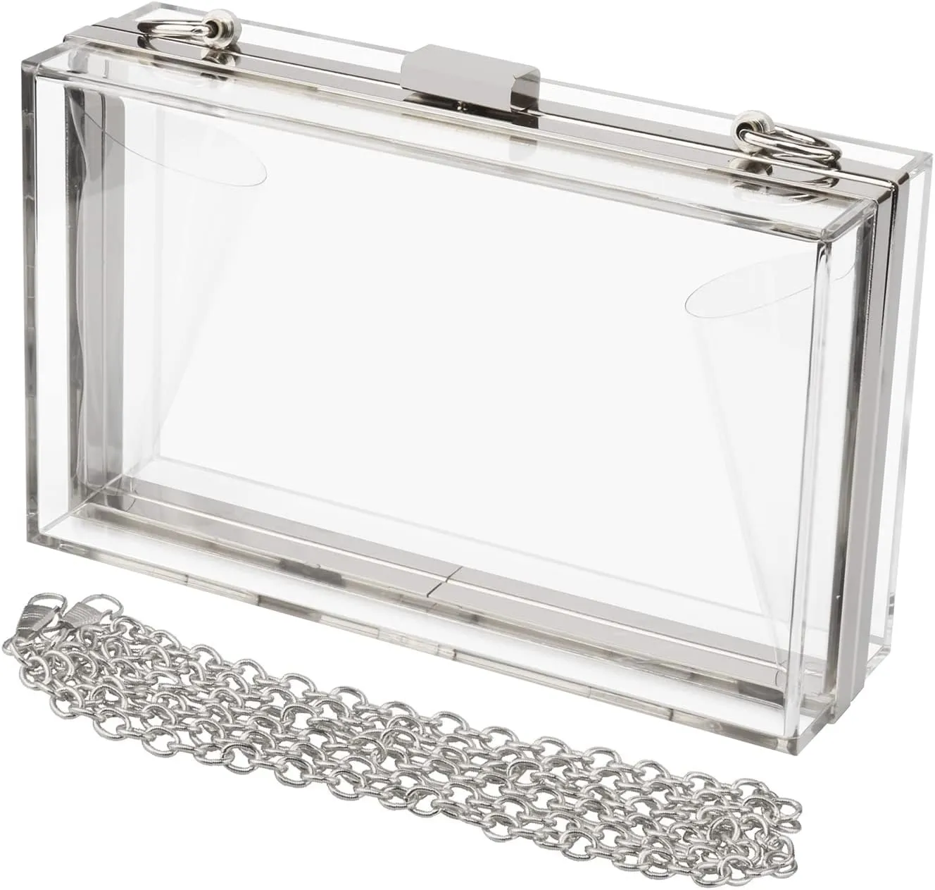 Women Acrylic Transparent Gold star Evening Bags Purses Clutch Vintage Banquet Handbag (Silver1)