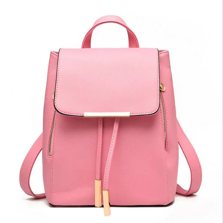 Women Backpack High Quality PU Leather Mochila Escolar School Bags For Teenagers Girls Top-handle Backpacks Herald Fashion