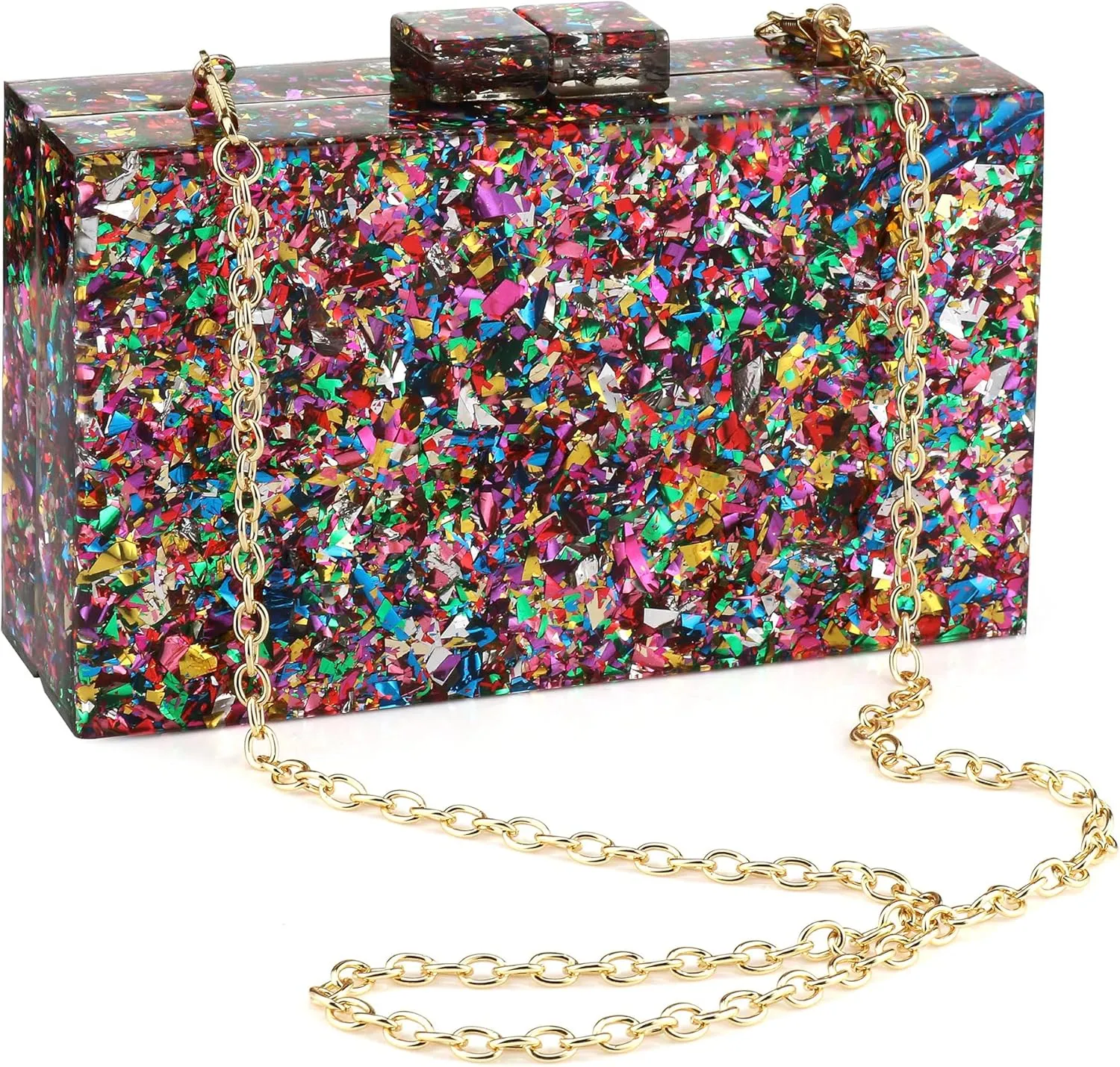 Women Clutches Evening Bags Acrylic Multicolor Purses and Handbags Shoulder Cross Body Bag Formal Wedding Prom Party
