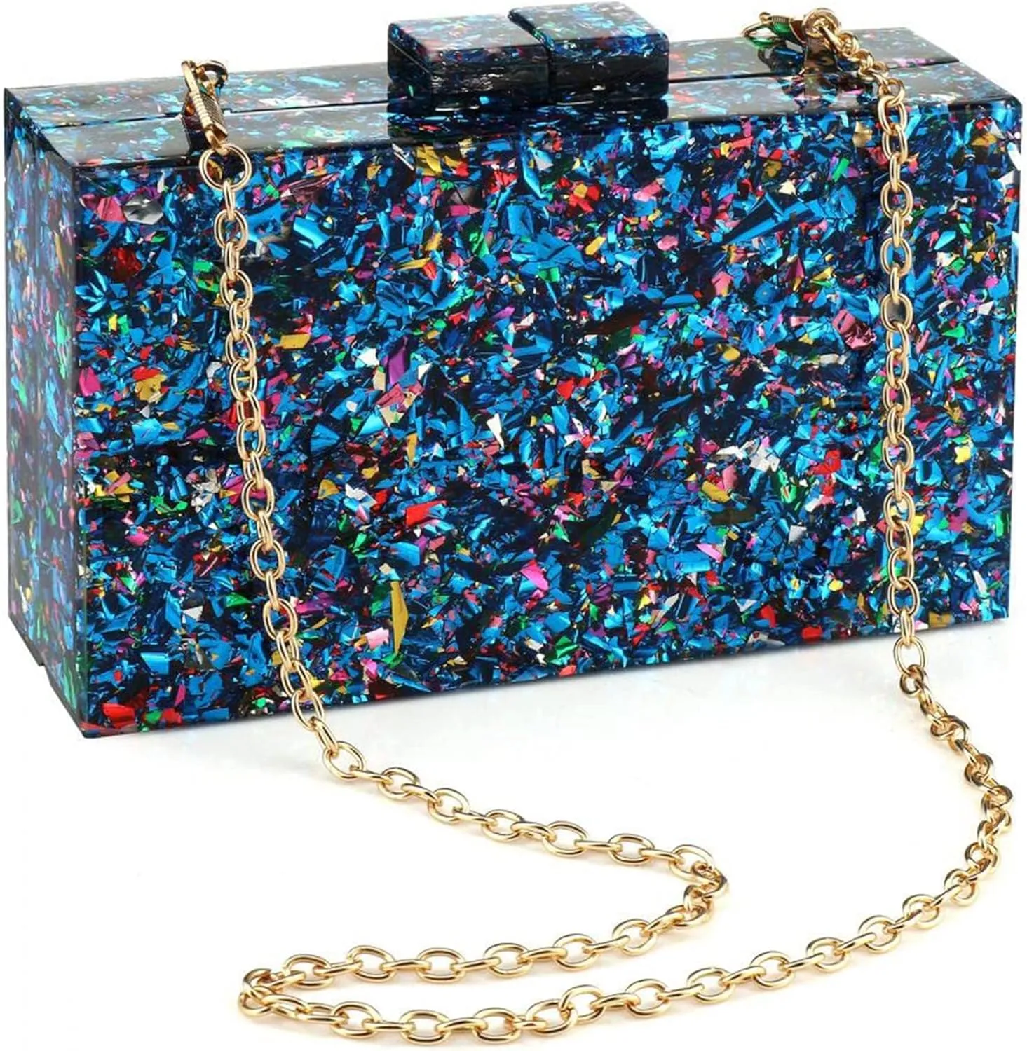 Women Clutches Evening Bags Acrylic Multicolor Purses and Handbags Shoulder Cross Body Bag Formal Wedding Prom Party