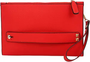 Women Envelope Clutch Bag PU Leather Female Day Clutches Large Purse Evening Bags with Wrist Strap