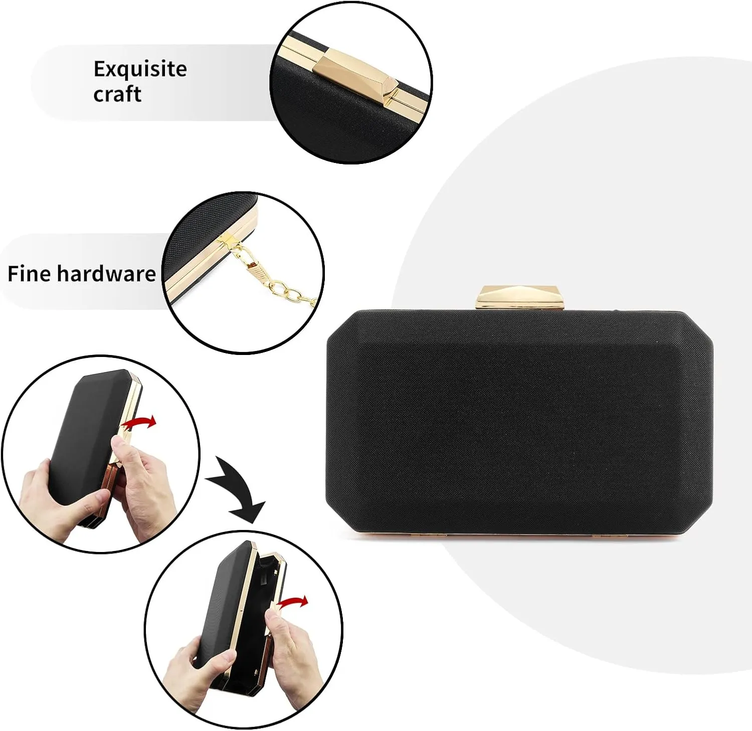 Women Lattice Pattern Metal Evening Clutch Bag,Geometric Evening Clutch Purse Handbag With Chain Strap