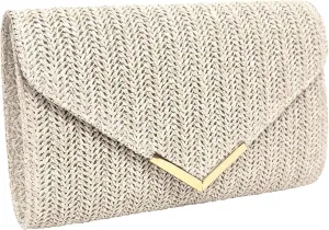 Women Straw Bag Evening Clutch Purse Handbags Wedding Party Clutches Purses