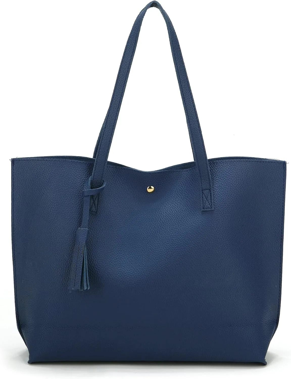 Women Tote Bags Top Handle Satchel Handbags PU Faux Leather Tote Bag with Tassel Shoulder Purse