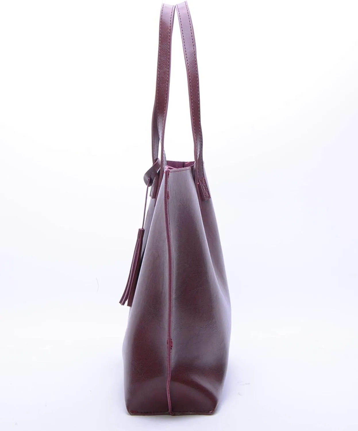 Women Tote Bags Top Handle Satchel Handbags PU Faux Leather Tote Bag with Tassel Shoulder Purse