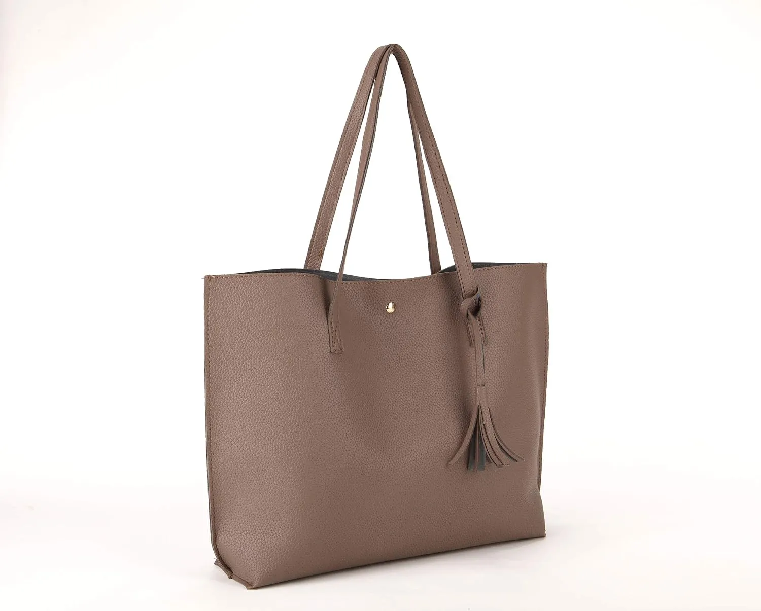 Women Tote Bags Top Handle Satchel Handbags PU Faux Leather Tote Bag with Tassel Shoulder Purse