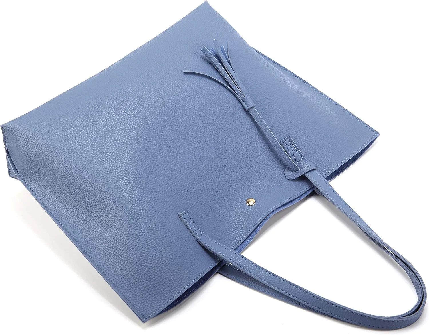 Women Tote Bags Top Handle Satchel Handbags PU Faux Leather Tote Bag with Tassel Shoulder Purse
