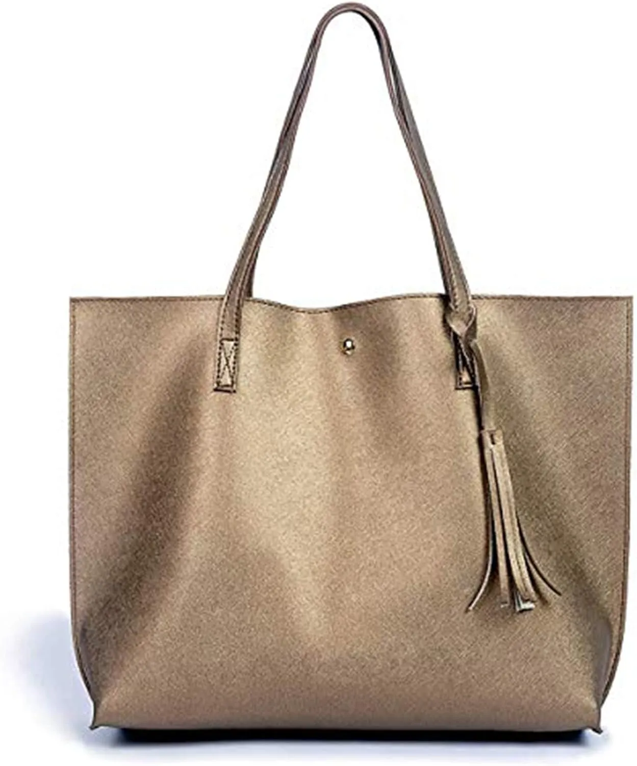 Women Tote Bags Top Handle Satchel Handbags PU Faux Leather Tote Bag with Tassel Shoulder Purse
