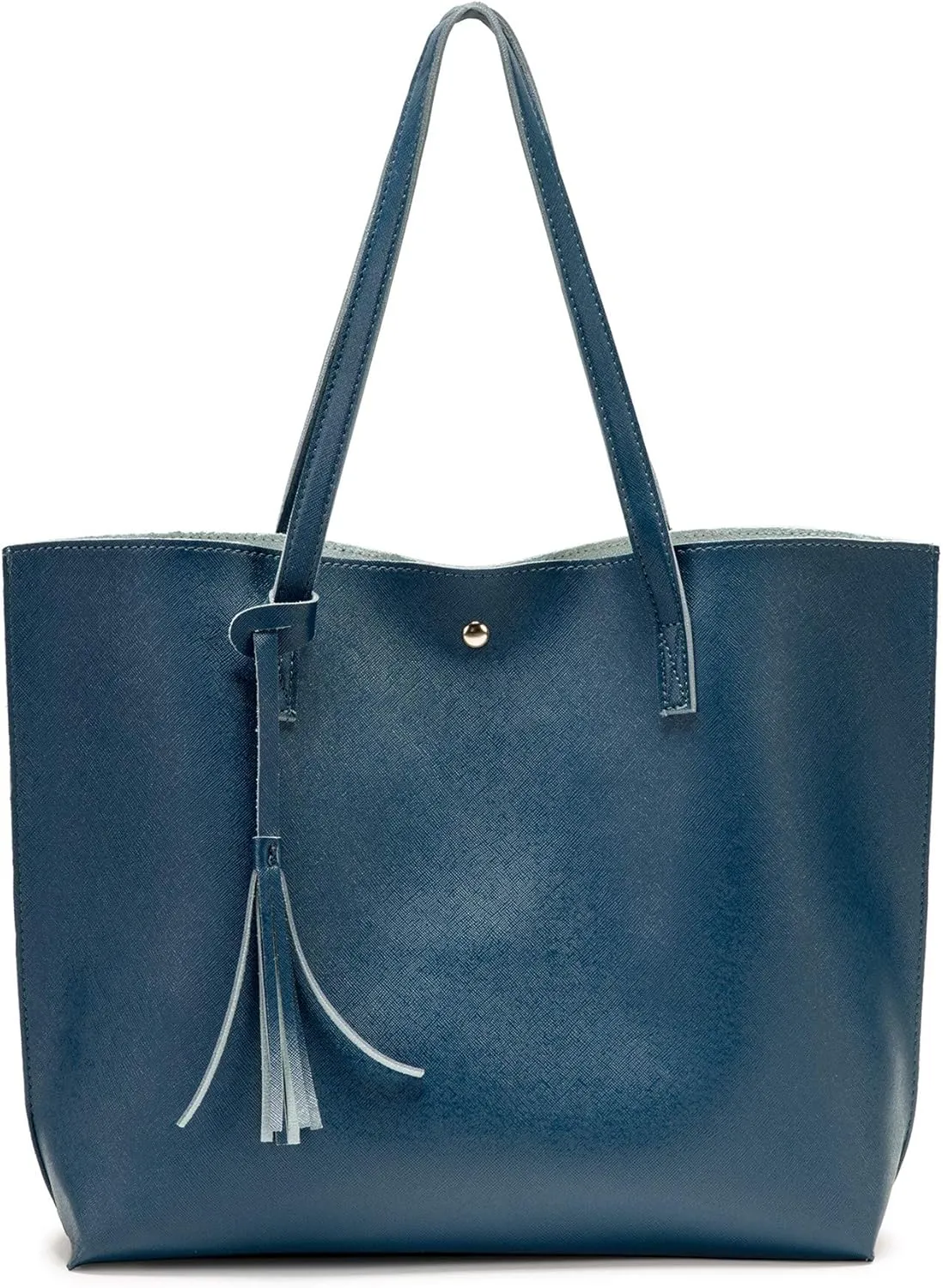 Women Tote Bags Top Handle Satchel Handbags PU Faux Leather Tote Bag with Tassel Shoulder Purse