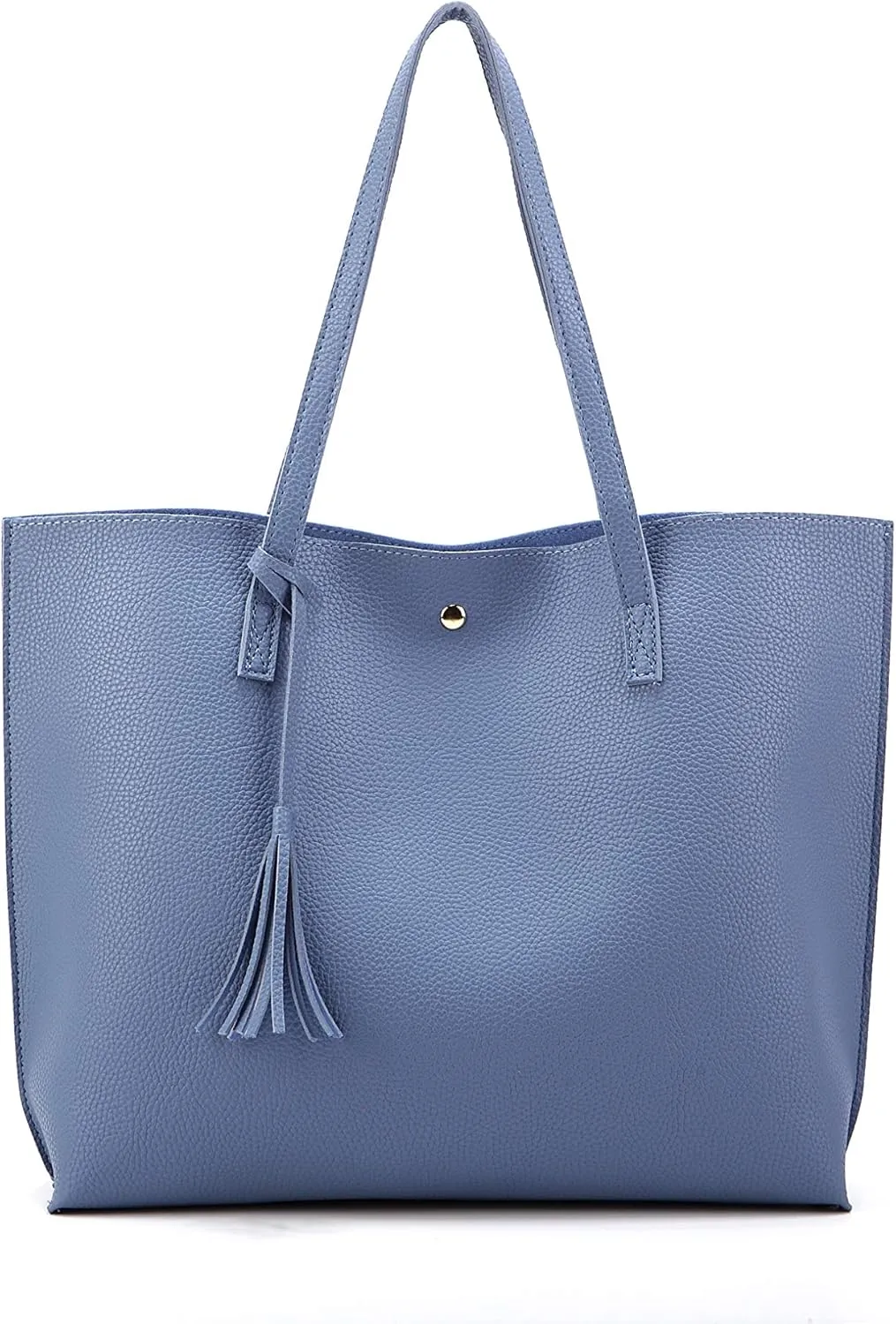 Women Tote Bags Top Handle Satchel Handbags PU Faux Leather Tote Bag with Tassel Shoulder Purse