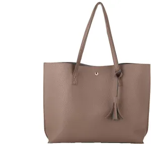 Women Tote Bags Top Handle Satchel Handbags PU Faux Leather Tote Bag with Tassel Shoulder Purse