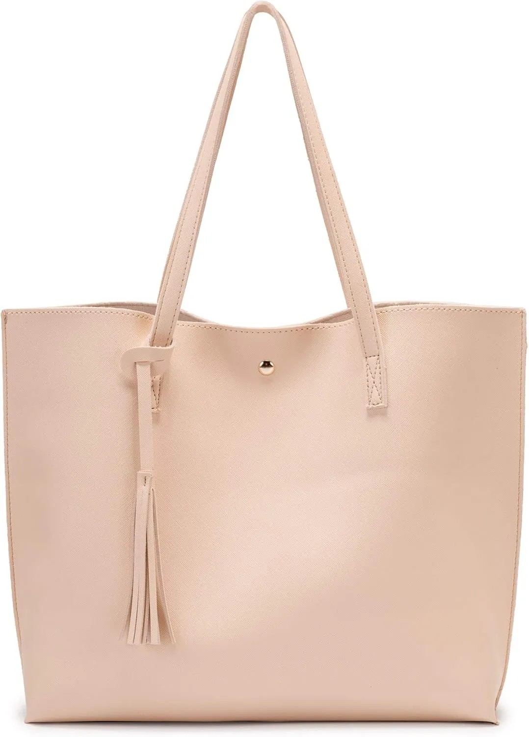 Women Tote Bags Top Handle Satchel Handbags PU Faux Leather Tote Bag with Tassel Shoulder Purse