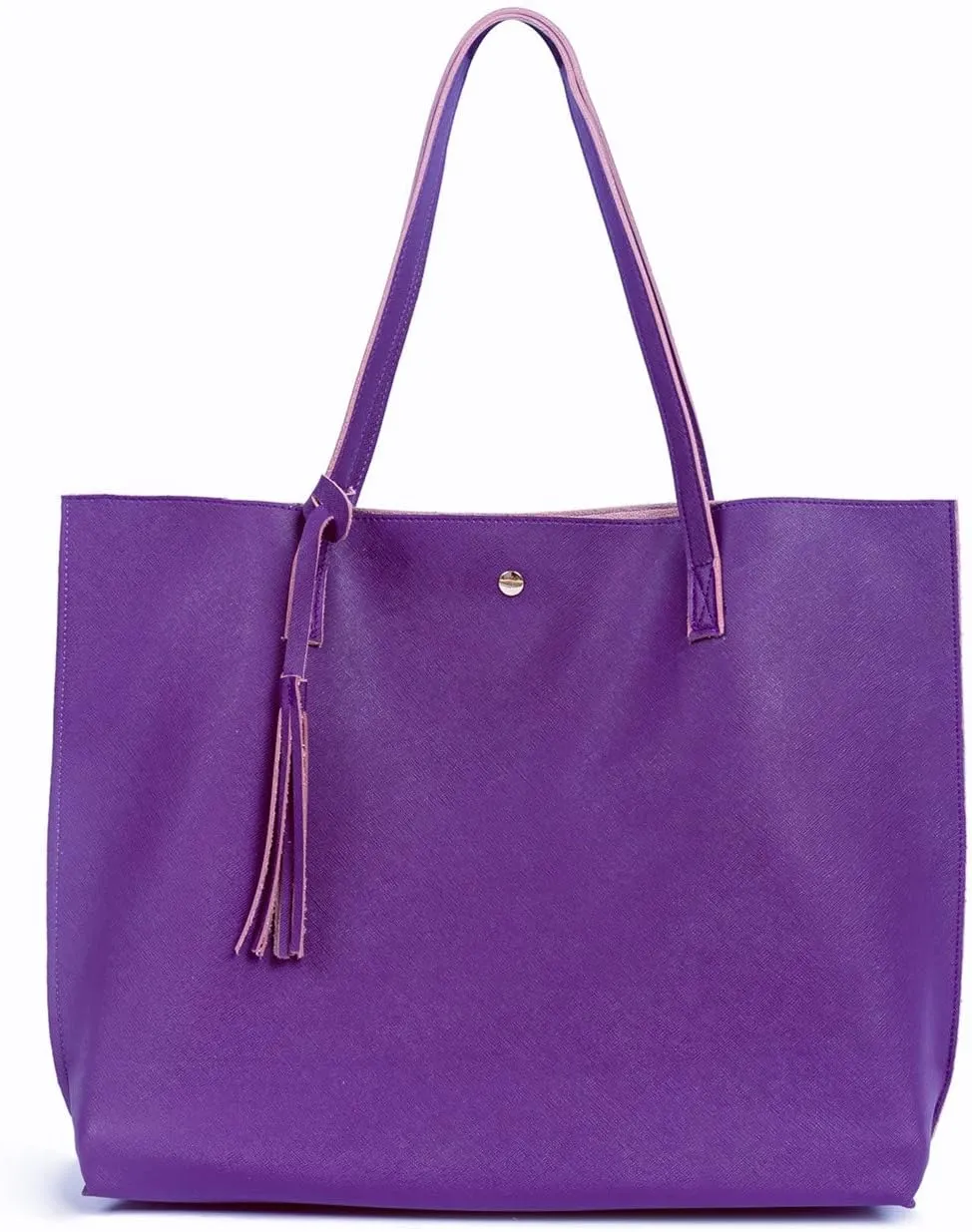 Women Tote Bags Top Handle Satchel Handbags PU Faux Leather Tote Bag with Tassel Shoulder Purse