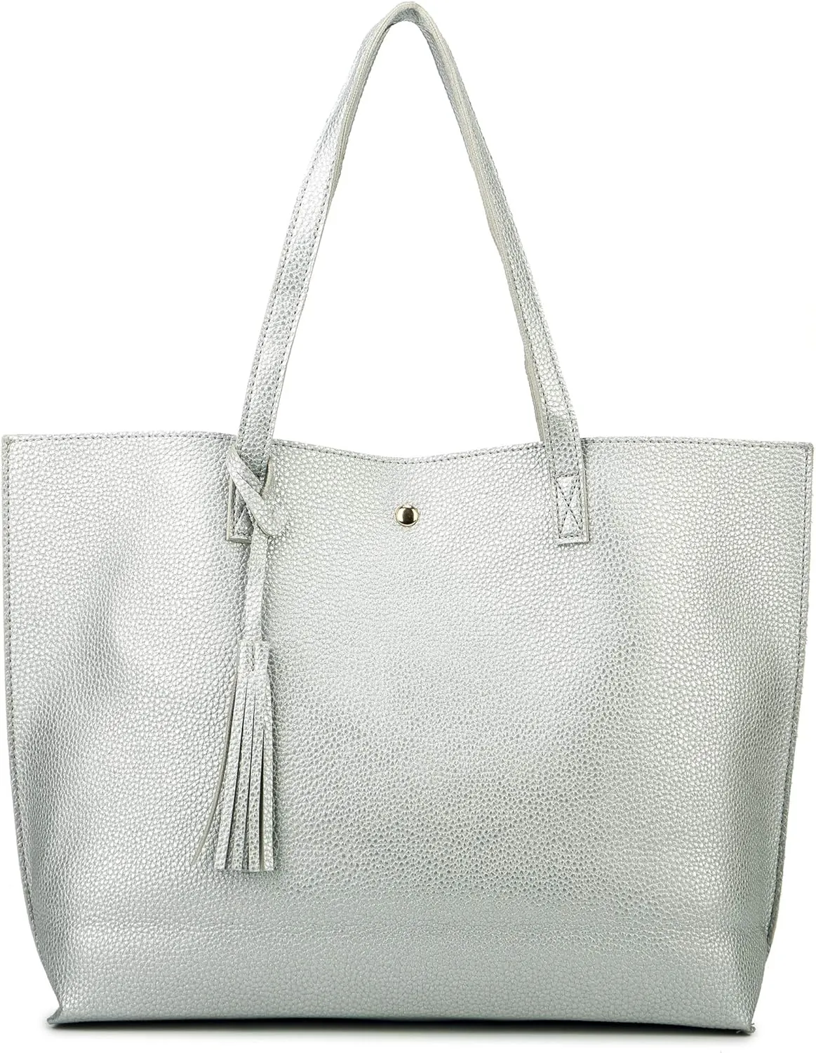 Women Tote Bags Top Handle Satchel Handbags PU Faux Leather Tote Bag with Tassel Shoulder Purse