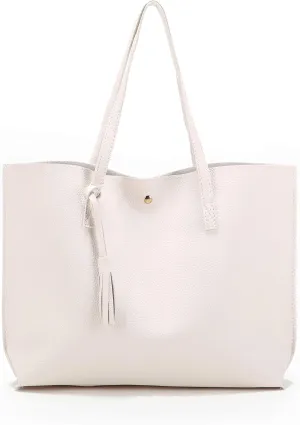 Women Tote Bags Top Handle Satchel Handbags PU Faux Leather Tote Bag with Tassel Shoulder Purse