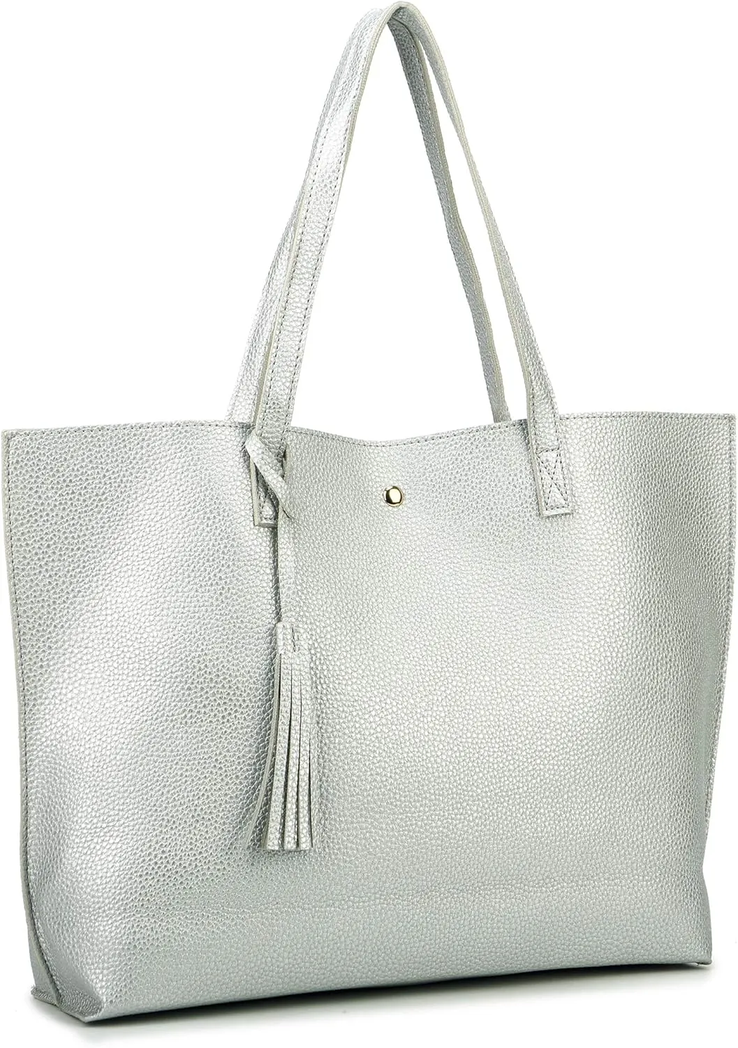 Women Tote Bags Top Handle Satchel Handbags PU Faux Leather Tote Bag with Tassel Shoulder Purse