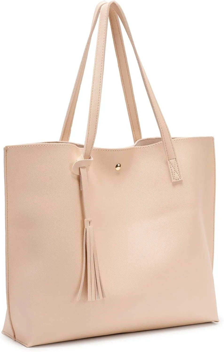 Women Tote Bags Top Handle Satchel Handbags PU Faux Leather Tote Bag with Tassel Shoulder Purse