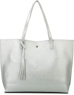 Women Tote Bags Top Handle Satchel Handbags PU Faux Leather Tote Bag with Tassel Shoulder Purse