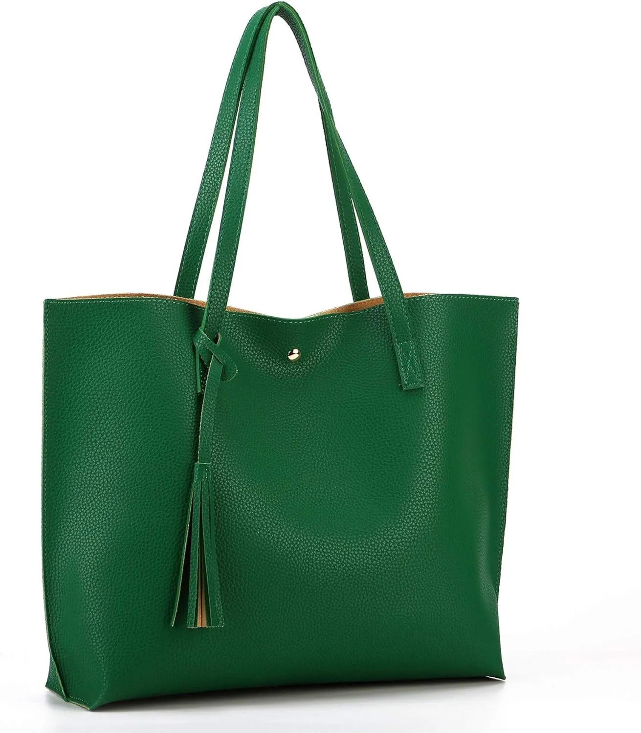 Women Tote Bags Top Handle Satchel Handbags PU Faux Leather Tote Bag with Tassel Shoulder Purse