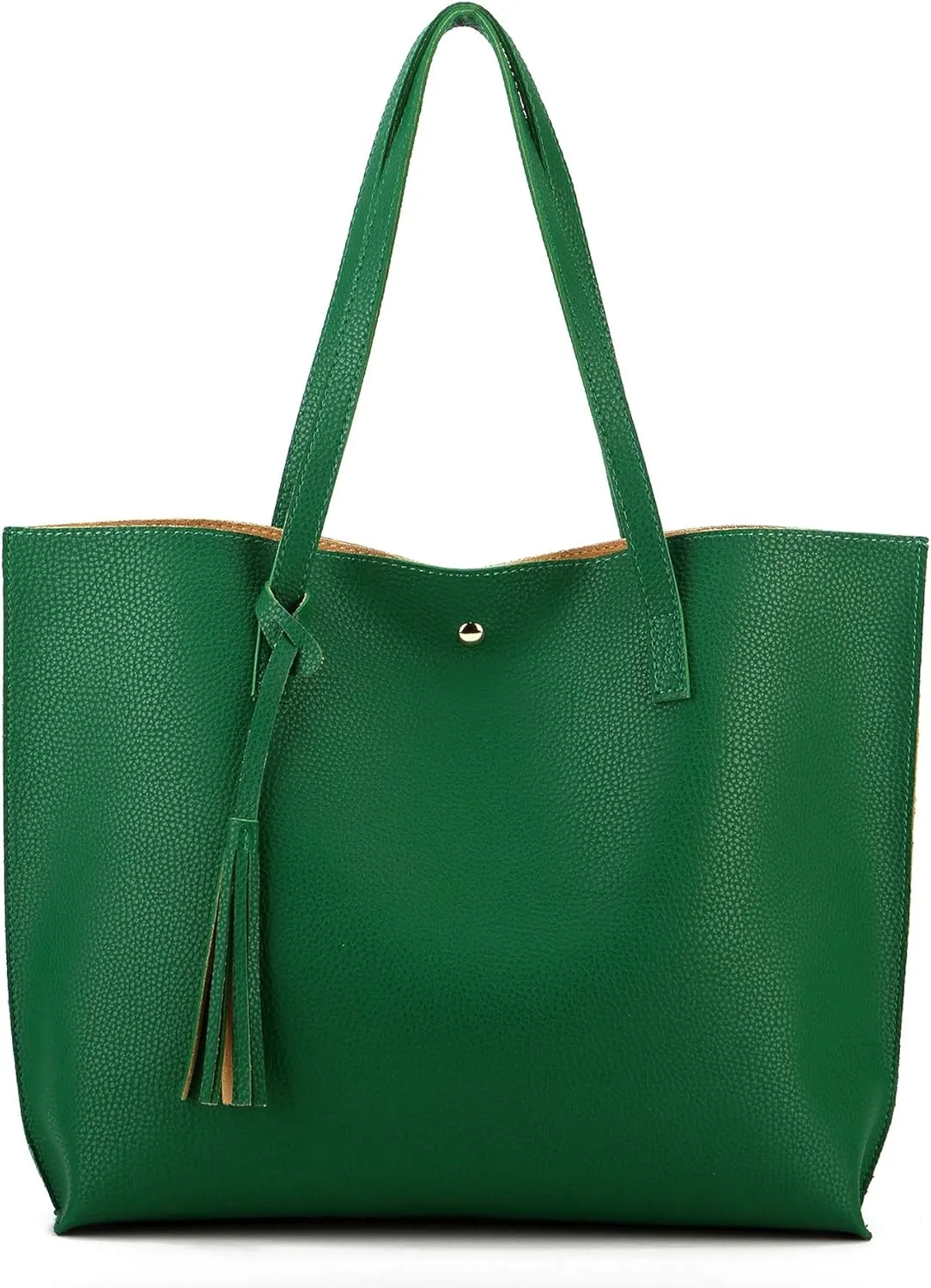 Women Tote Bags Top Handle Satchel Handbags PU Faux Leather Tote Bag with Tassel Shoulder Purse