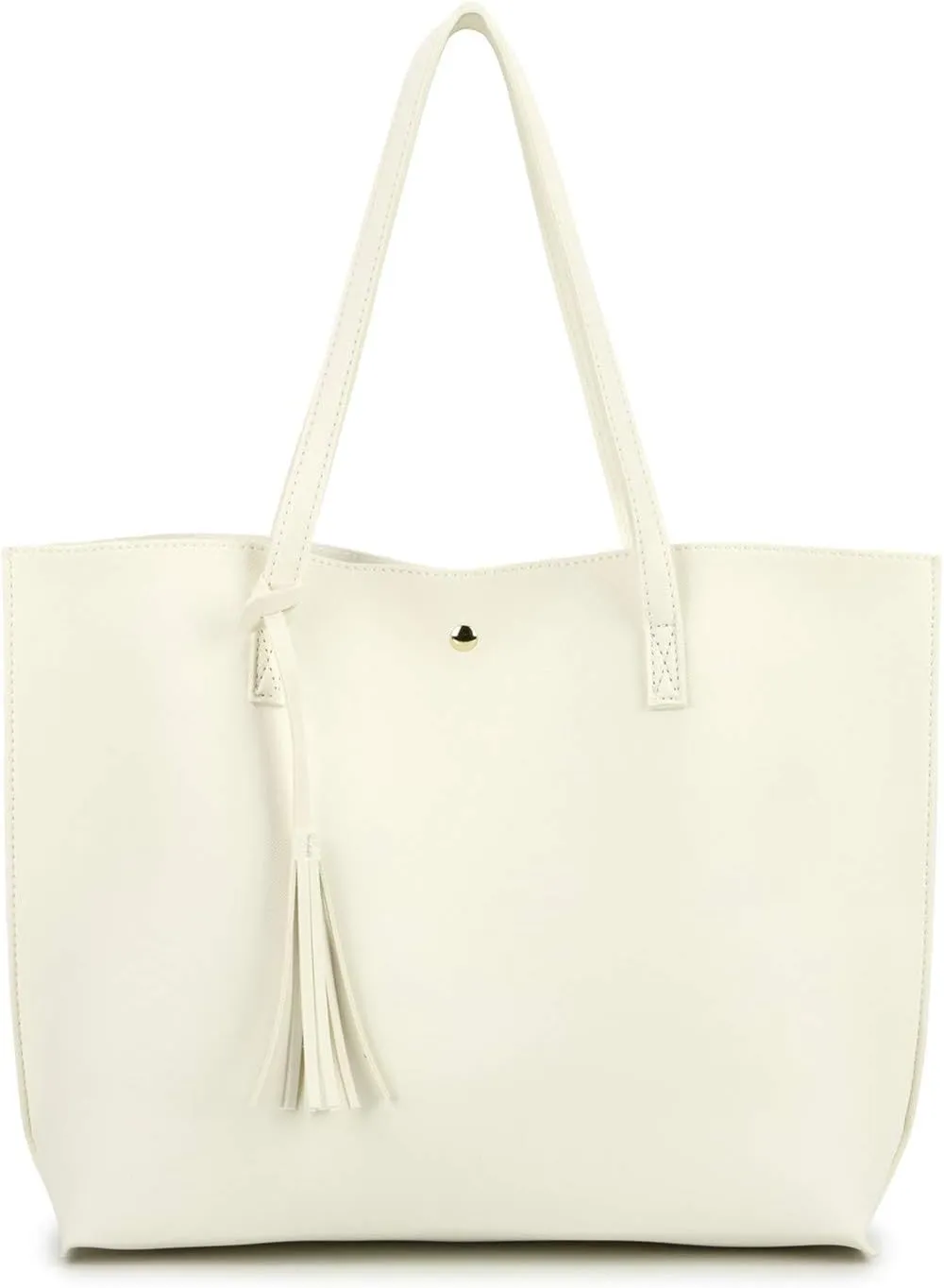 Women Tote Bags Top Handle Satchel Handbags PU Faux Leather Tote Bag with Tassel Shoulder Purse