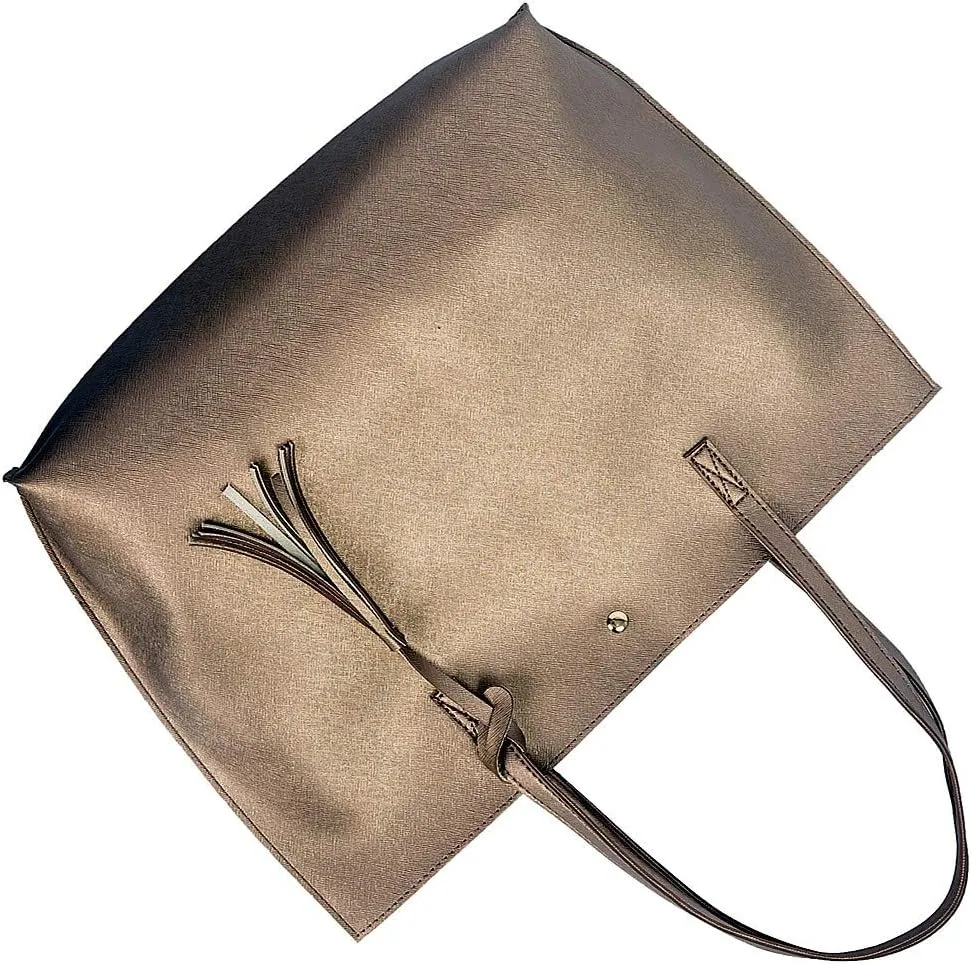 Women Tote Bags Top Handle Satchel Handbags PU Faux Leather Tote Bag with Tassel Shoulder Purse