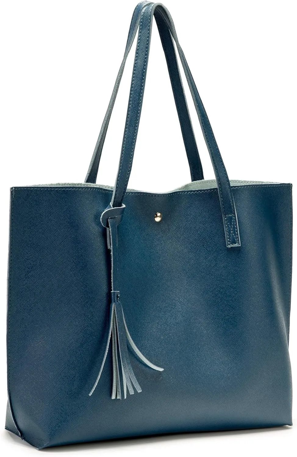 Women Tote Bags Top Handle Satchel Handbags PU Faux Leather Tote Bag with Tassel Shoulder Purse