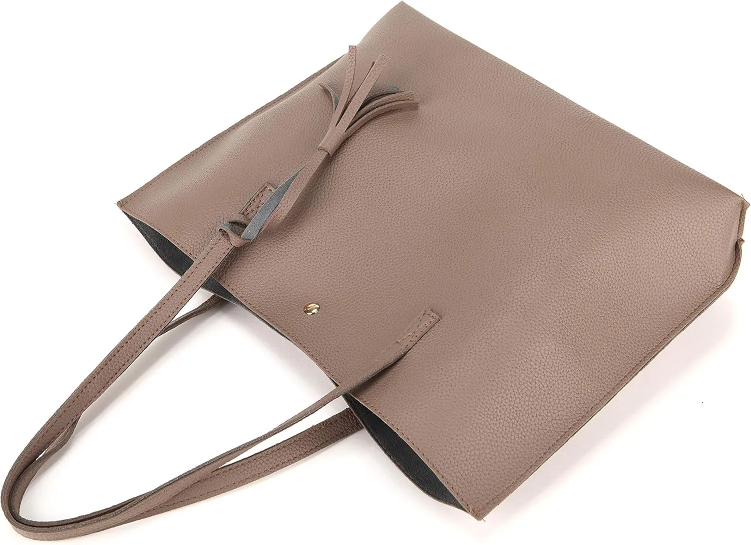 Women Tote Bags Top Handle Satchel Handbags PU Faux Leather Tote Bag with Tassel Shoulder Purse