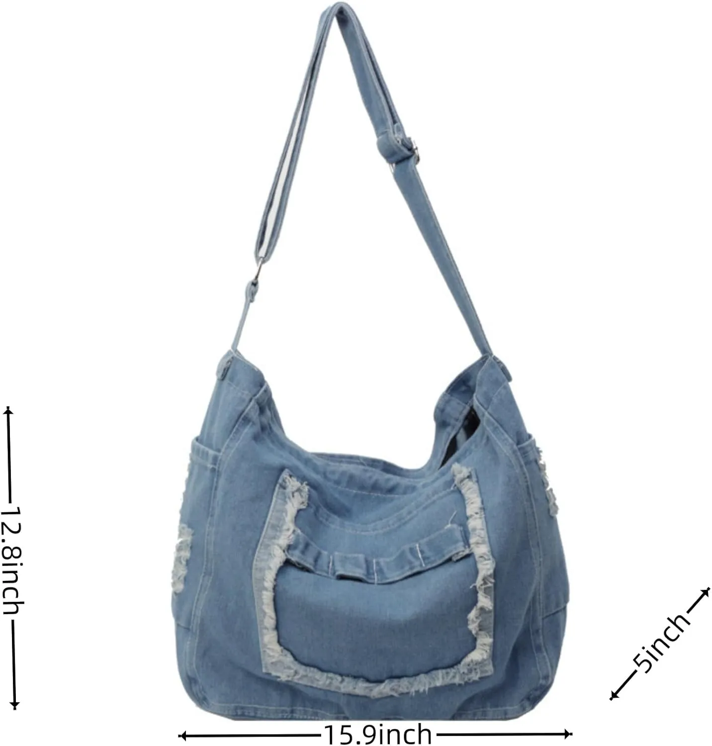 Womens Denim Shoulder Purses and Handbags, Casual Messenger Bag Tote Crossbody Purse Daily Hobo Bag