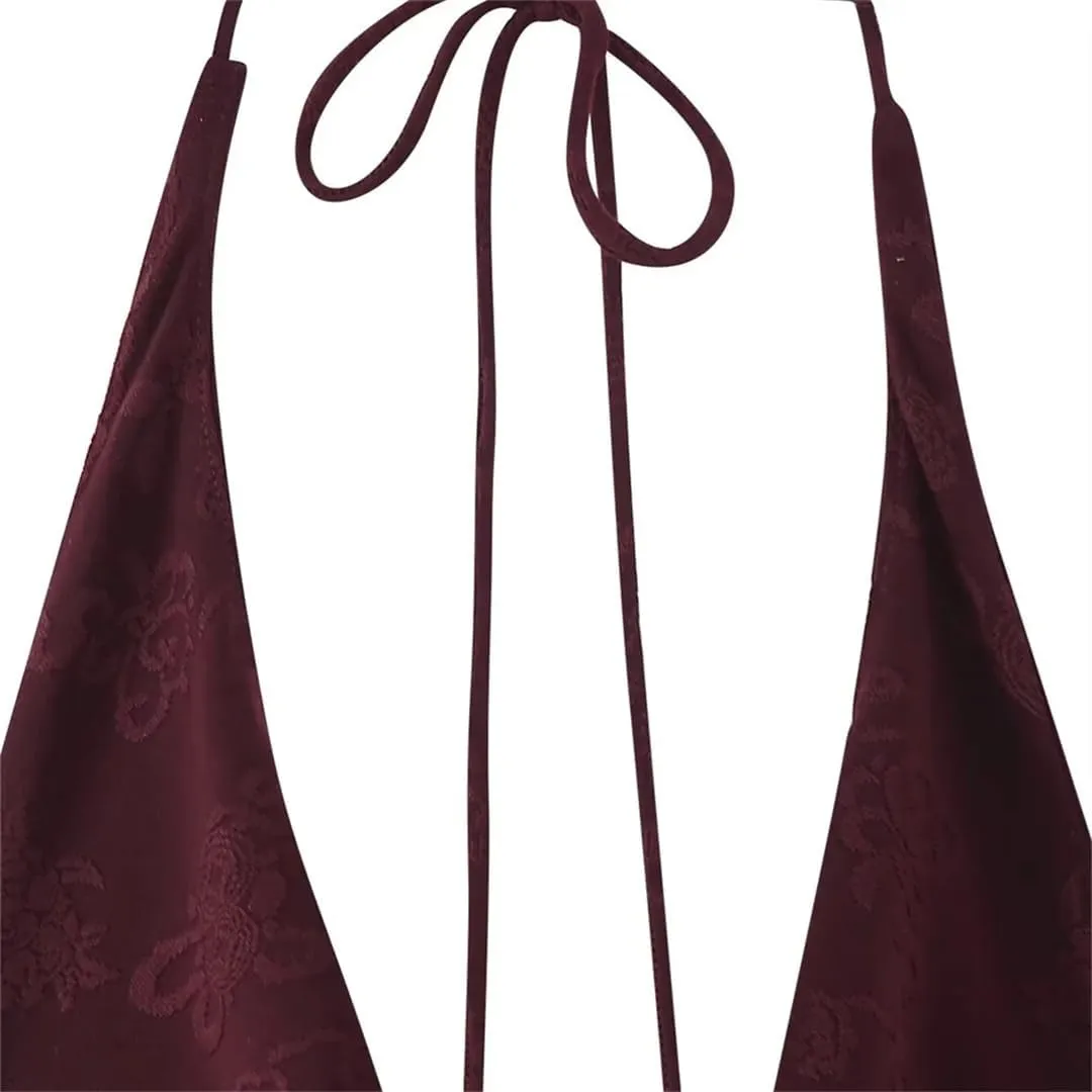 Women's Halter Neck Dress with Backless Decoration Wear Dresses