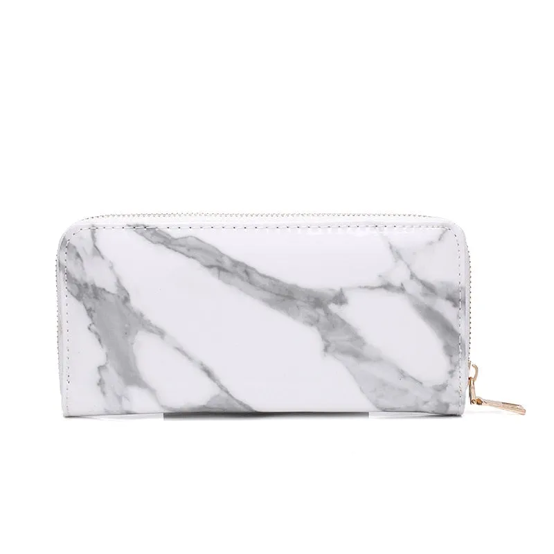 Women's Marble Patent Leather Clutch/Purse