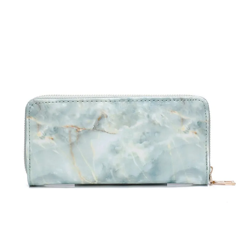 Women's Marble Patent Leather Clutch/Purse