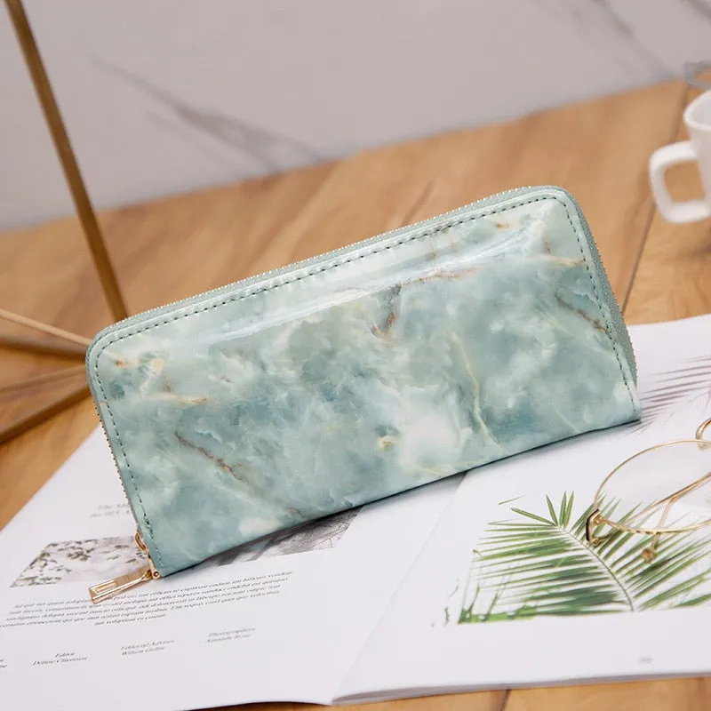 Women's Marble Patent Leather Clutch/Purse
