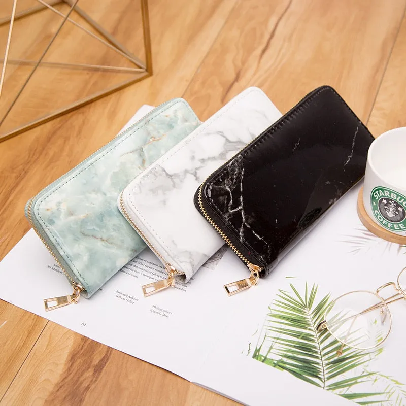 Women's Marble Patent Leather Clutch/Purse