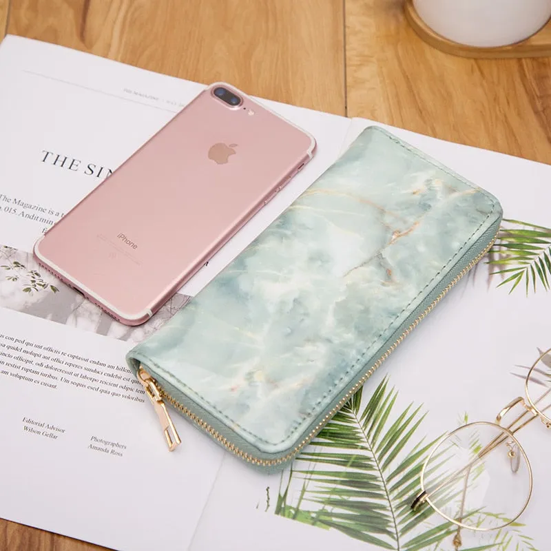 Women's Marble Patent Leather Clutch/Purse