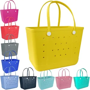 X Large Beach Bag, Oversized Rubber Beach Bag, Washable Open Tote Bag Durable Tote Travel Bags