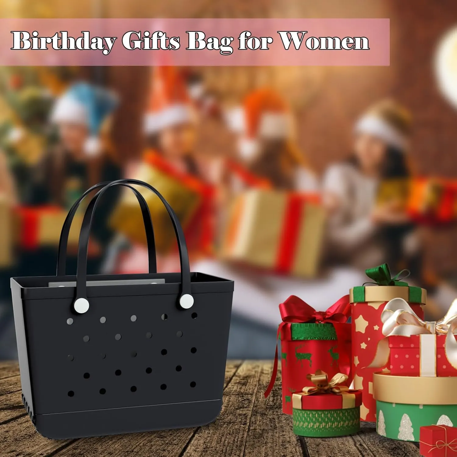 X-Large Rubber Beach Bag Tote Bag with Waterproof Zipper Inner Bag, Washable Durable Tote Bag Storage bags