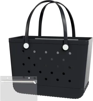 X-Large Rubber Beach Bag Tote Bag with Waterproof Zipper Inner Bag, Washable Durable Tote Bag Storage bags