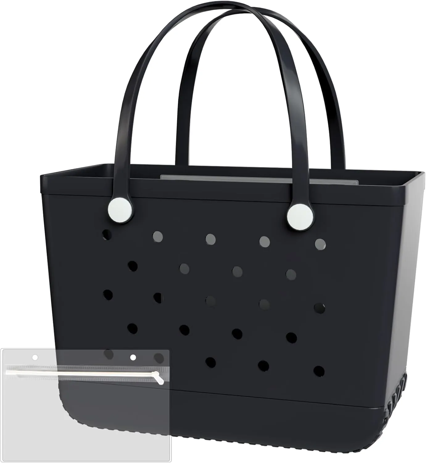 X-Large Rubber Beach Bag Tote Bag with Waterproof Zipper Inner Bag, Washable Durable Tote Bag Storage bags