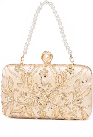 YYW Clutch Purses for Women Evening Bag Sequins Beaded Party Handbag Wedding Purse