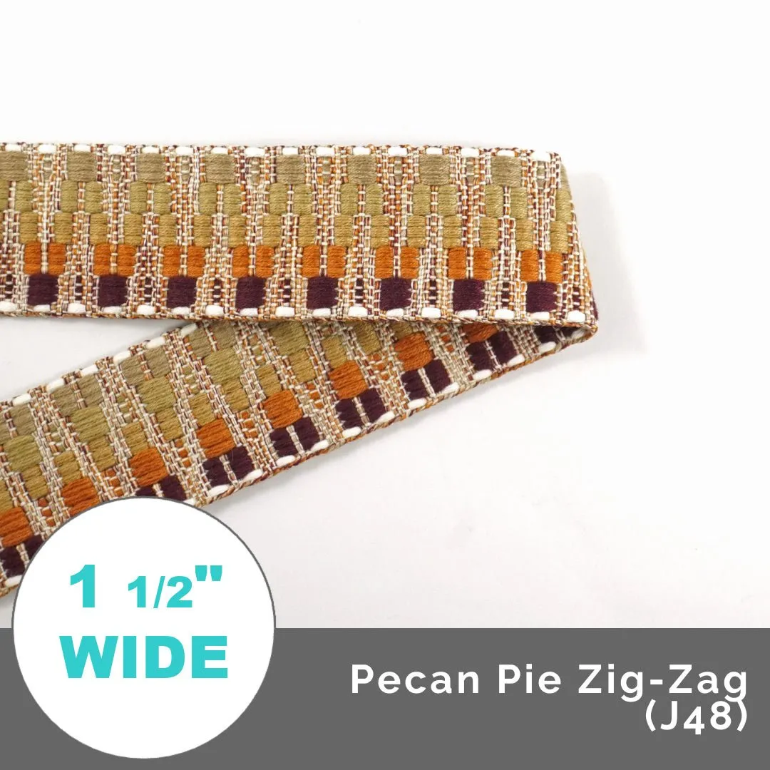 ZigZag Jacquard Webbing 1 1/2" (38mm) Wide (Per 1 Yard)