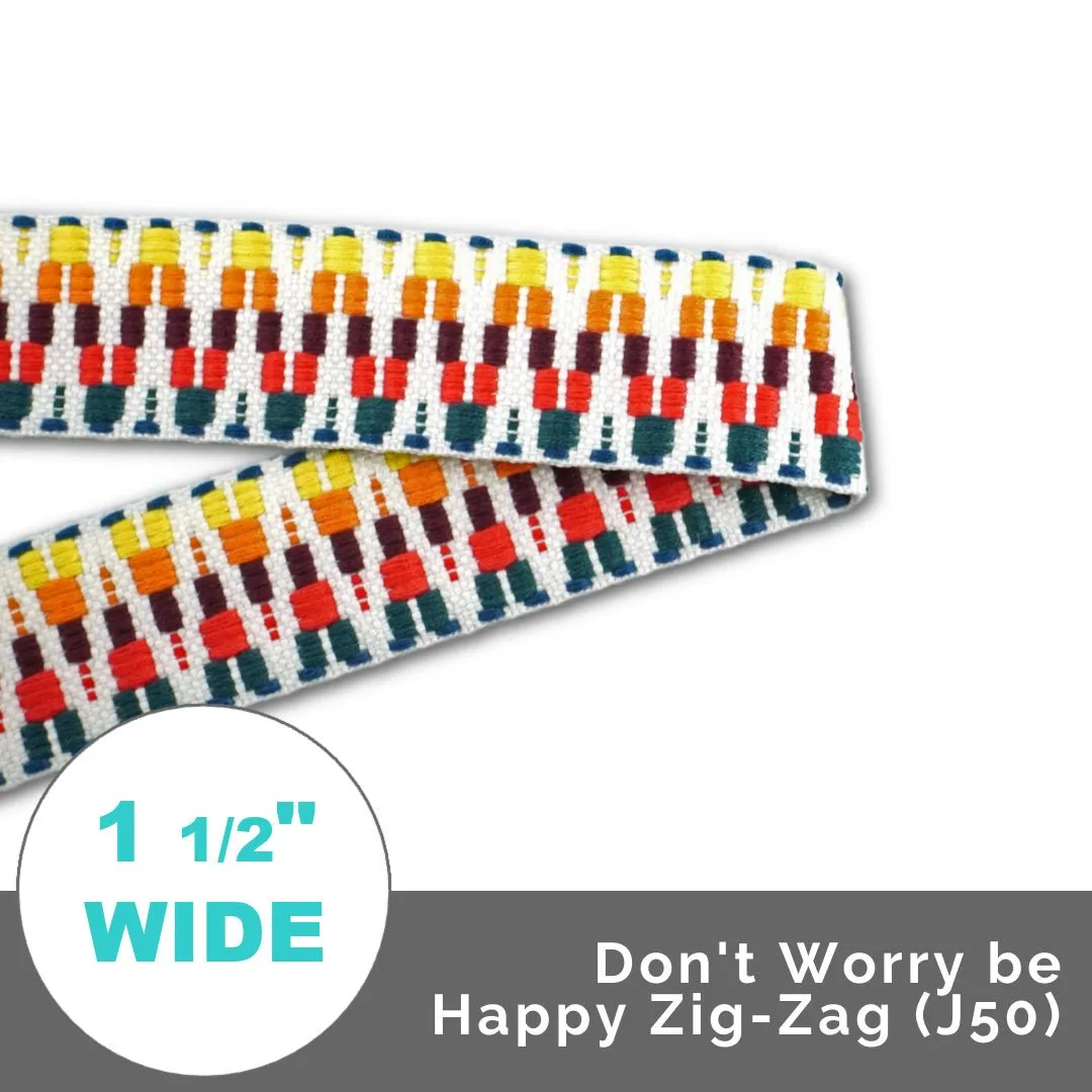 ZigZag Jacquard Webbing 1 1/2" (38mm) Wide (Per 1 Yard)