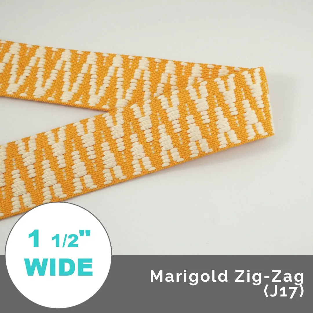 ZigZag Jacquard Webbing 1 1/2" (38mm) Wide (Per 1 Yard)