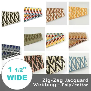 ZigZag Jacquard Webbing 1 1/2" (38mm) Wide (Per 1 Yard)